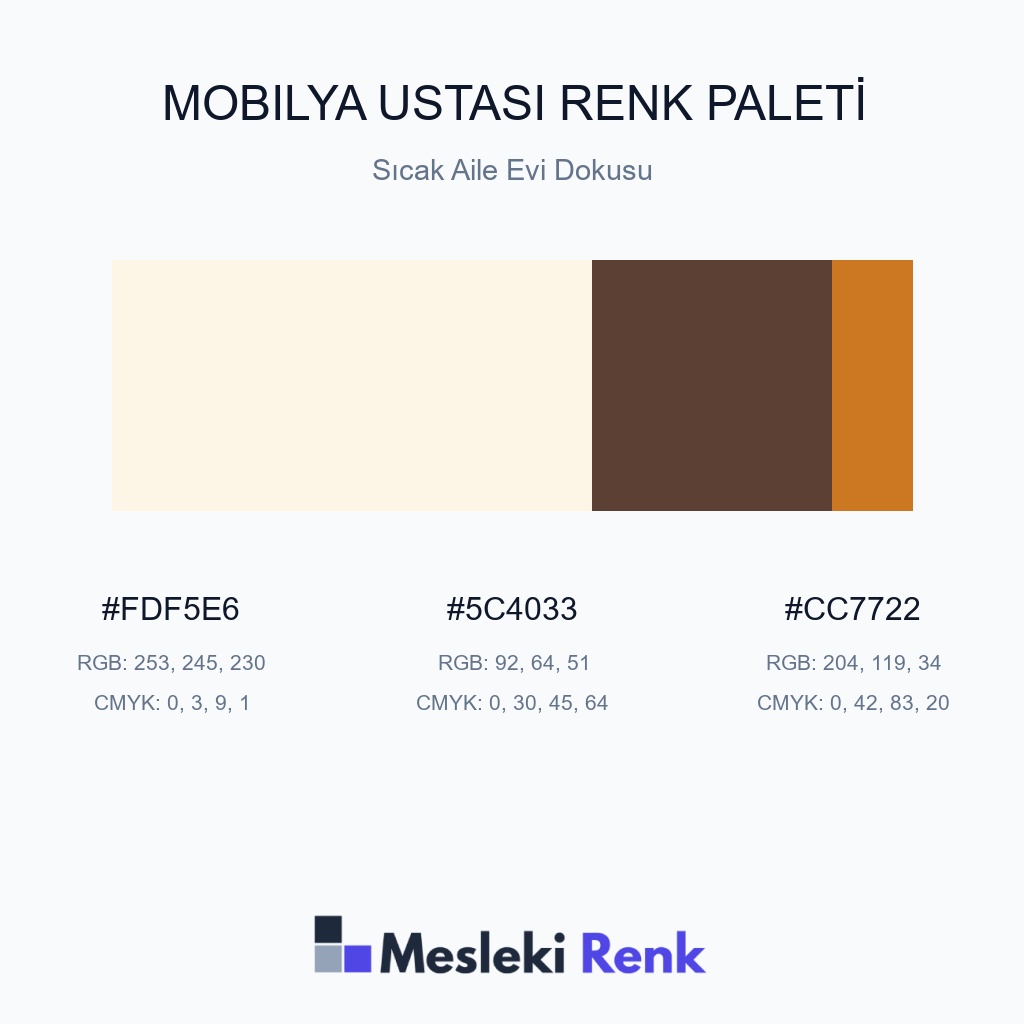 Mobilya Ustası Sıcak Aile Evi Dokusu Renk Paleti
