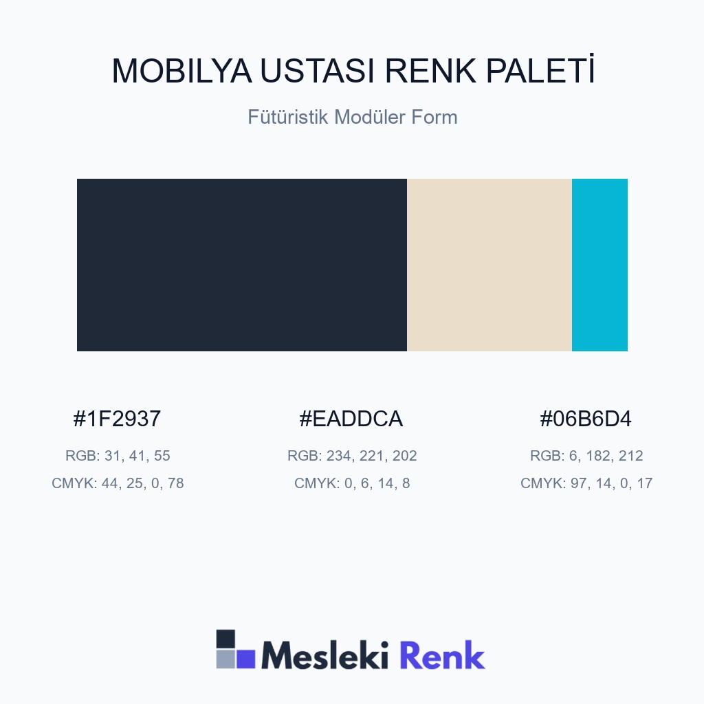 Mobilya Ustası Fütüristik Modüler Form Renk Paleti