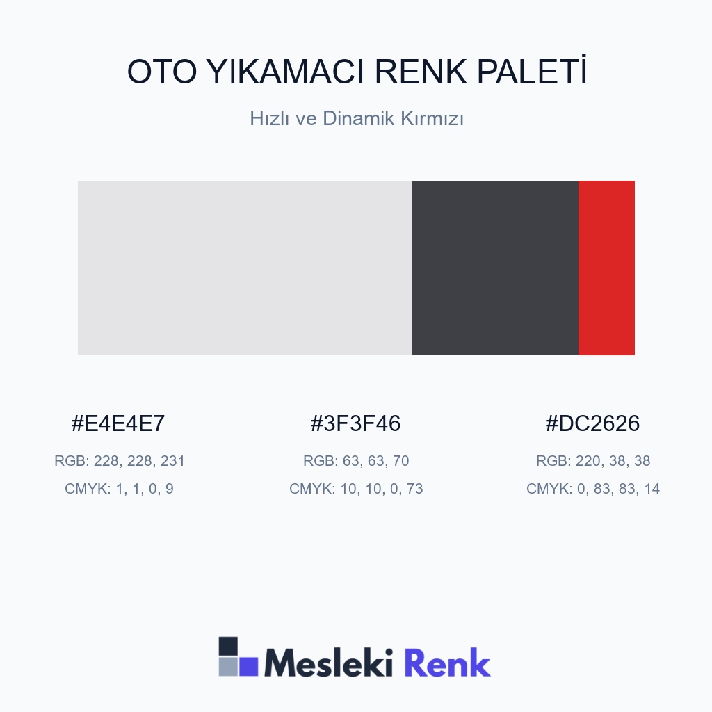 Oto Yıkamacı Hızlı ve Dinamik Kırmızı Renk Paleti