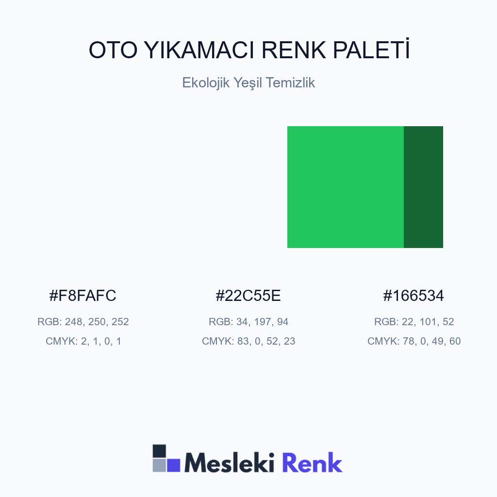 Oto Yıkamacı Ekolojik Yeşil Temizlik Renk Paleti
