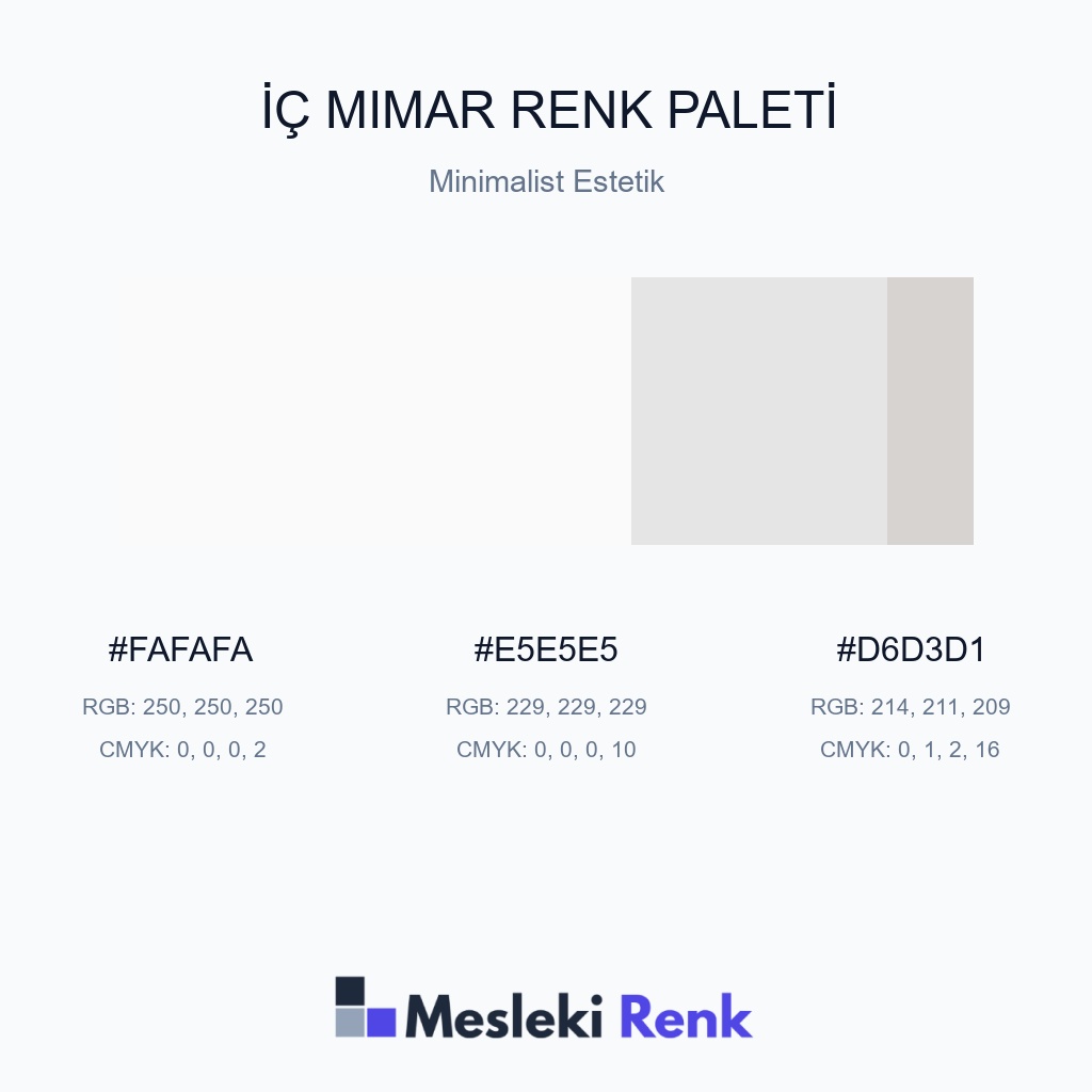İç Mimar Minimalist Estetik Renk Paleti