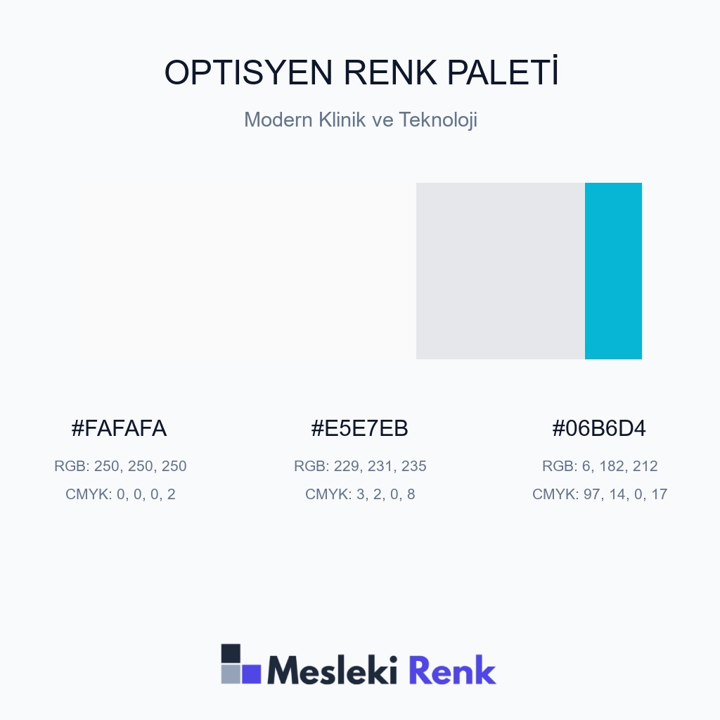 Optisyen Modern Klinik ve Teknoloji Renk Paleti