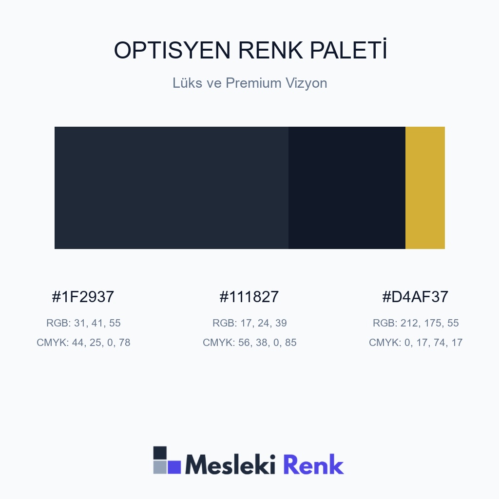 Optisyen Lüks ve Premium Vizyon Renk Paleti