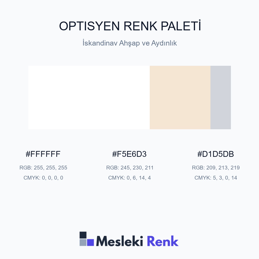 Optisyen İskandinav Ahşap ve Aydınlık Renk Paleti