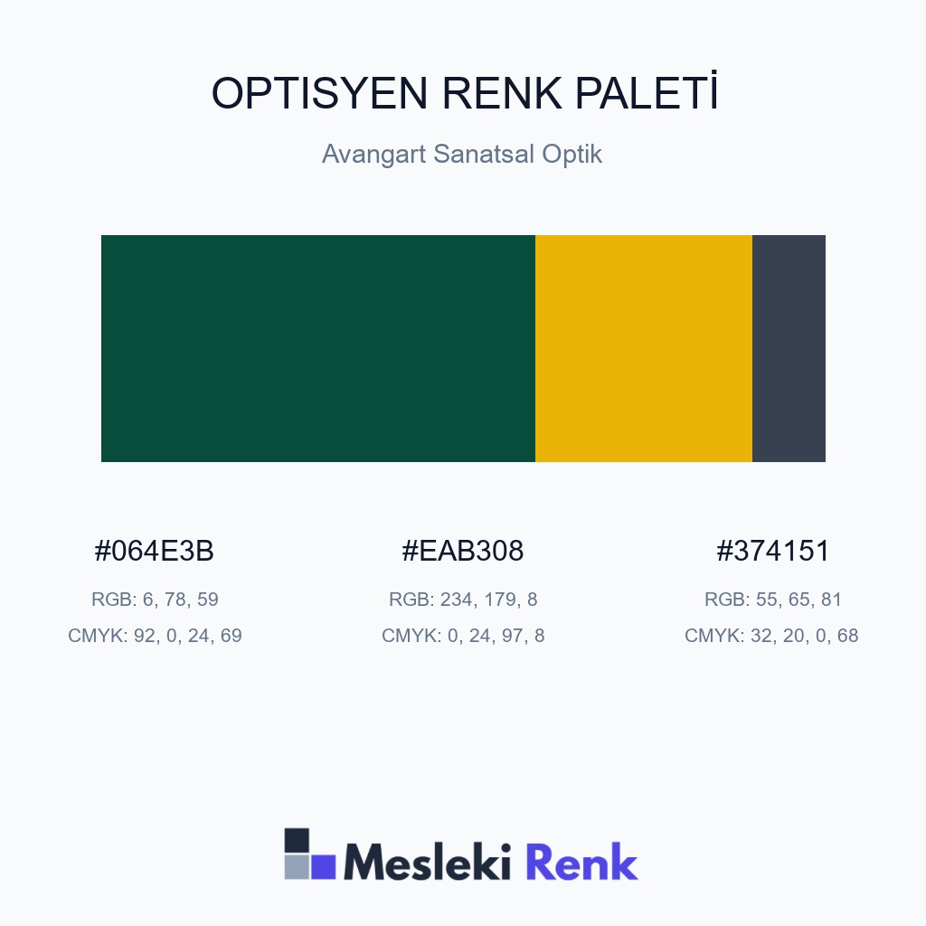 Optisyen Avangart Sanatsal Optik Renk Paleti