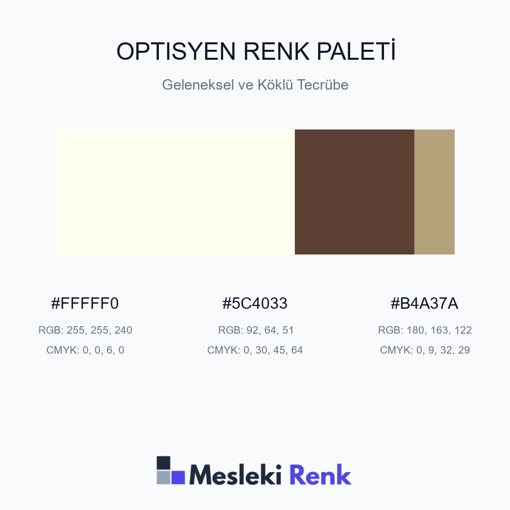 Optisyen Geleneksel ve Köklü Tecrübe Renk Paleti