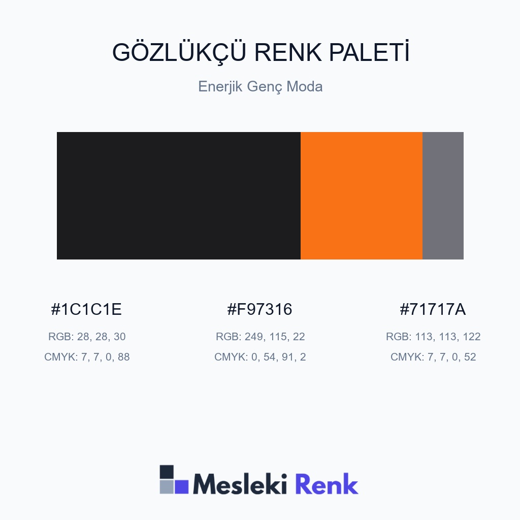 Gözlükçü Enerjik Genç Moda Renk Paleti