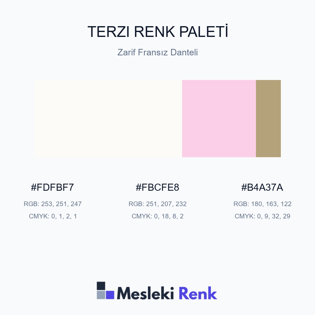 Terzi Zarif Fransız Danteli Renk Paleti