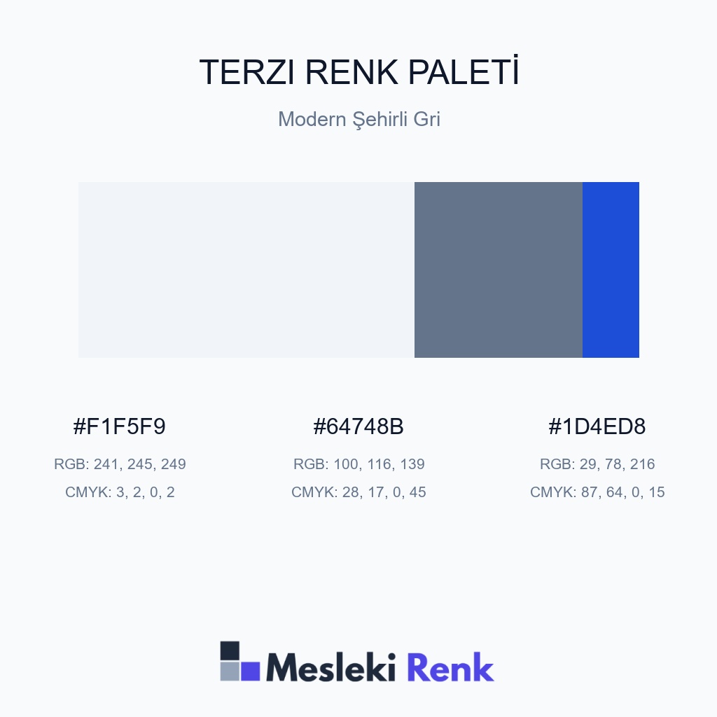 Terzi Modern Şehirli Gri Renk Paleti