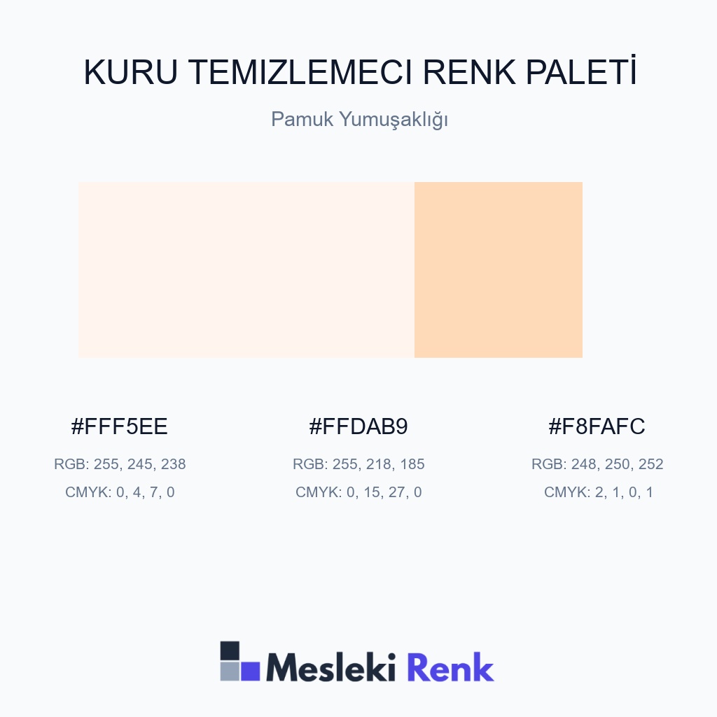 Kuru Temizlemeci Pamuk Yumuşaklığı Renk Paleti