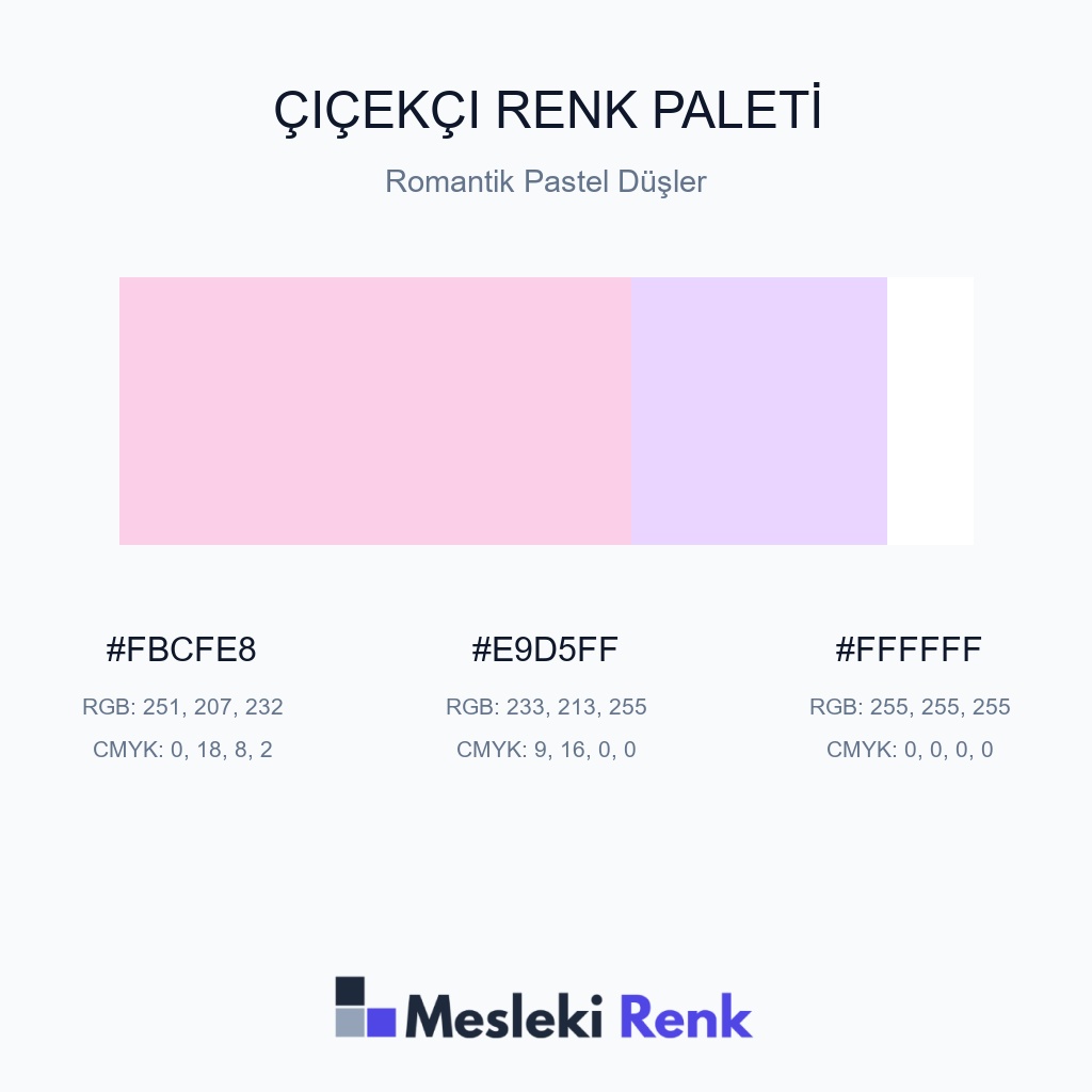 Çiçekçi Romantik Pastel Düşler Renk Paleti