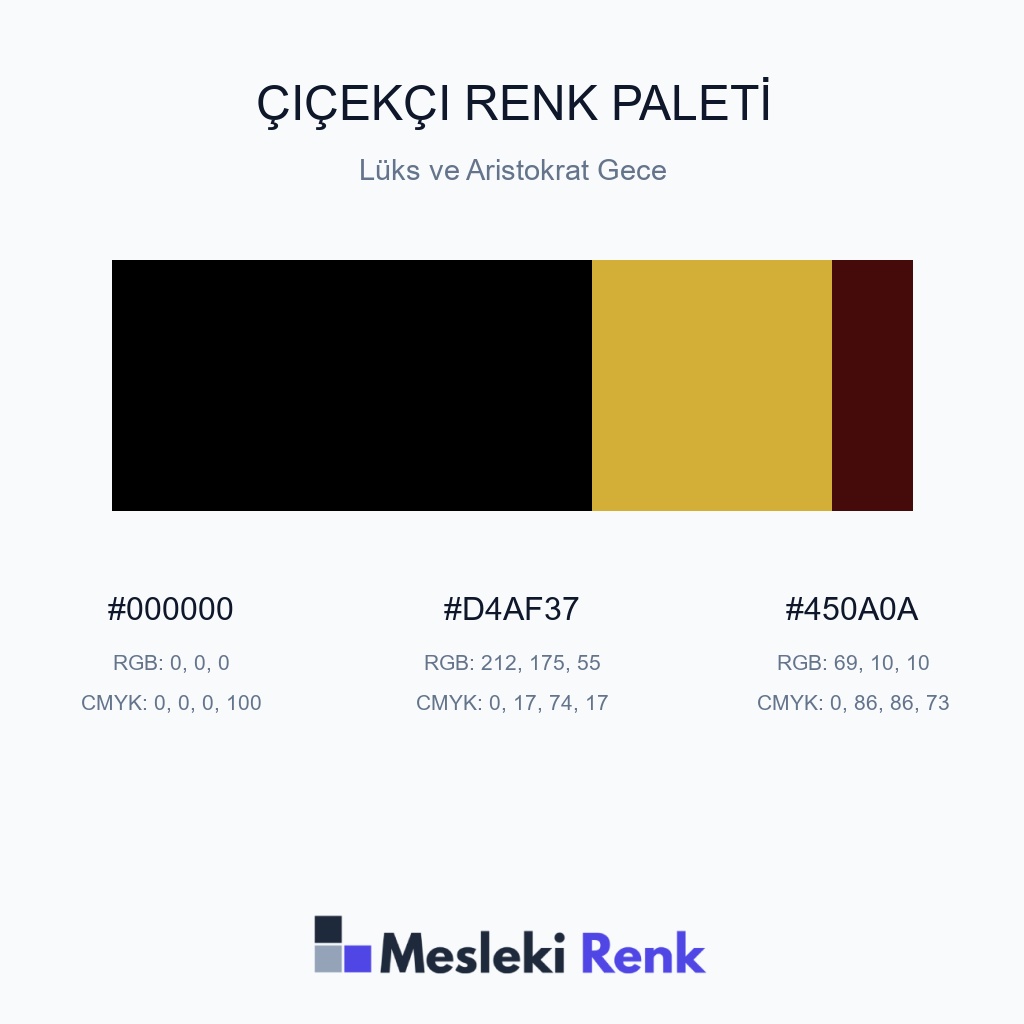 Çiçekçi Lüks ve Aristokrat Gece Renk Paleti