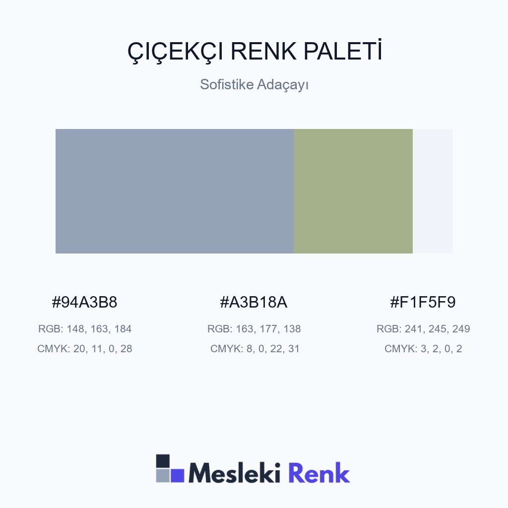 Çiçekçi Sofistike Adaçayı Renk Paleti