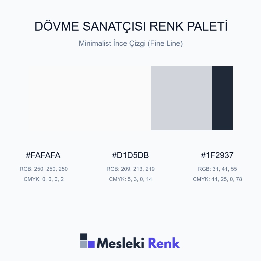 Dövme Sanatçısı Minimalist İnce Çizgi (Fine Line) Renk Paleti