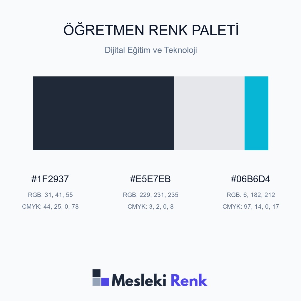 Öğretmen Dijital Eğitim ve Teknoloji Renk Paleti