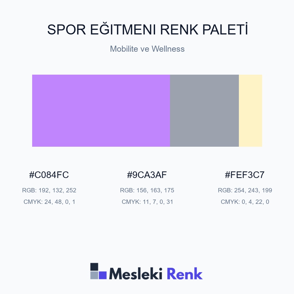 Spor Eğitmeni Mobilite ve Wellness Renk Paleti
