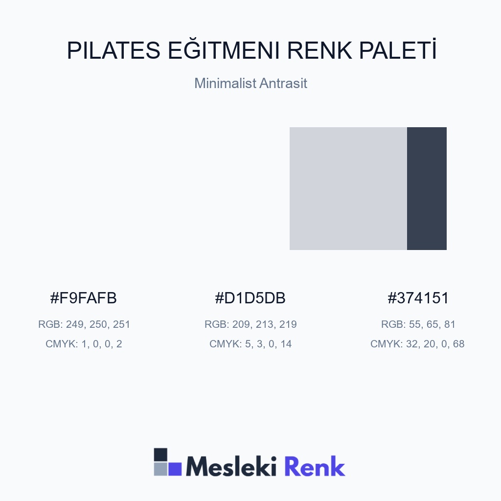 Pilates Eğitmeni Minimalist Antrasit Renk Paleti