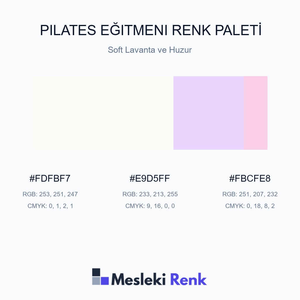 Pilates Eğitmeni Soft Lavanta ve Huzur Renk Paleti