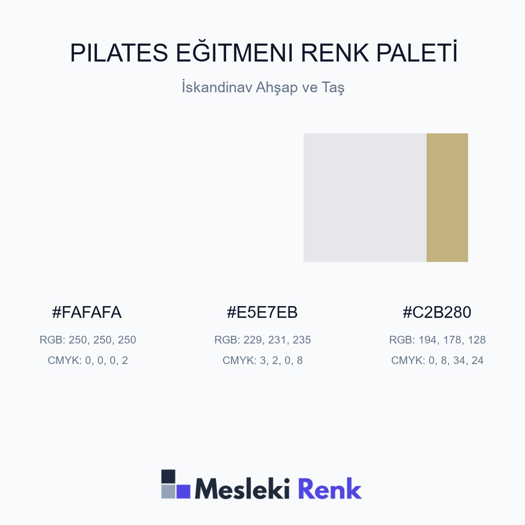 Pilates Eğitmeni İskandinav Ahşap ve Taş Renk Paleti