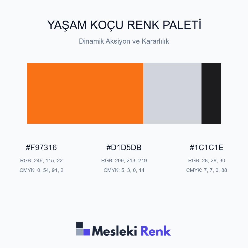 Yaşam Koçu Dinamik Aksiyon ve Kararlılık Renk Paleti
