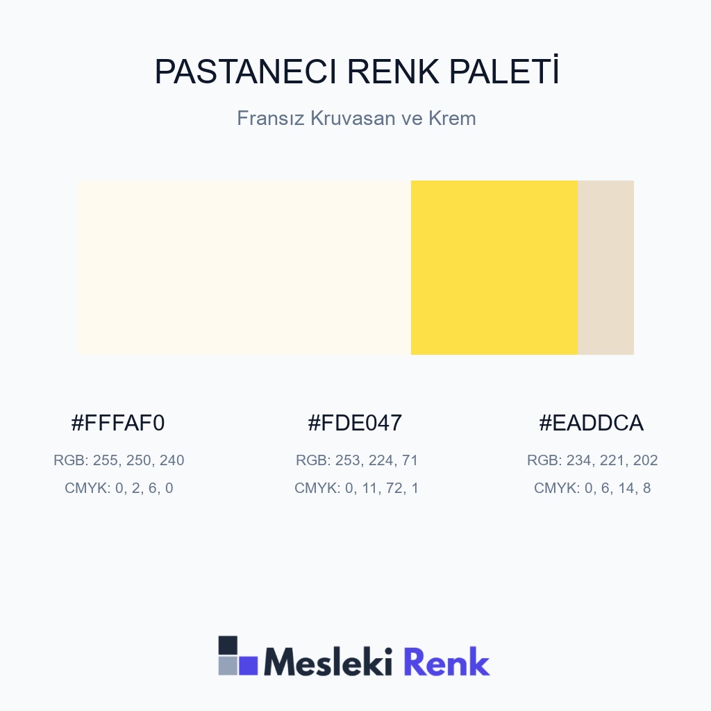 Pastaneci Fransız Kruvasan ve Krem Renk Paleti