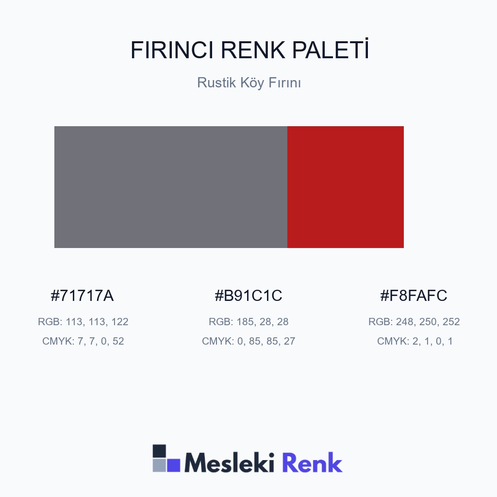 Fırıncı Rustik Köy Fırını Renk Paleti