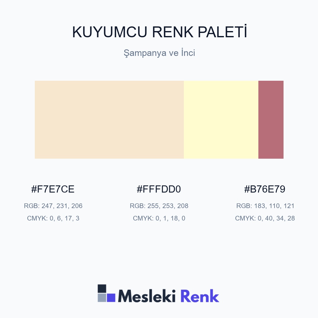 Kuyumcu Şampanya ve İnci Renk Paleti