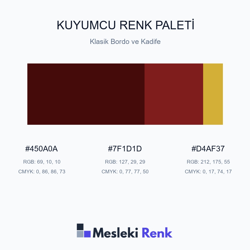 Kuyumcu Klasik Bordo ve Kadife Renk Paleti