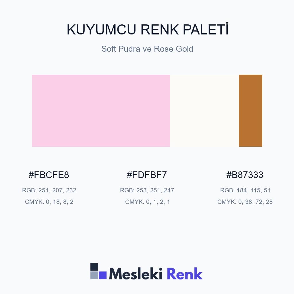 Kuyumcu Soft Pudra ve Rose Gold Renk Paleti