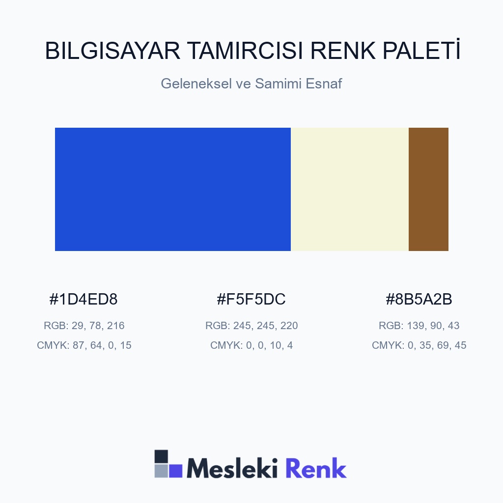 Bilgisayar Tamircisi Geleneksel ve Samimi Esnaf Renk Paleti