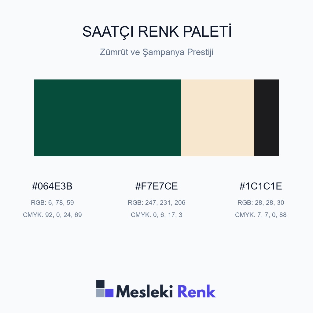 Saatçi Zümrüt ve Şampanya Prestiji Renk Paleti