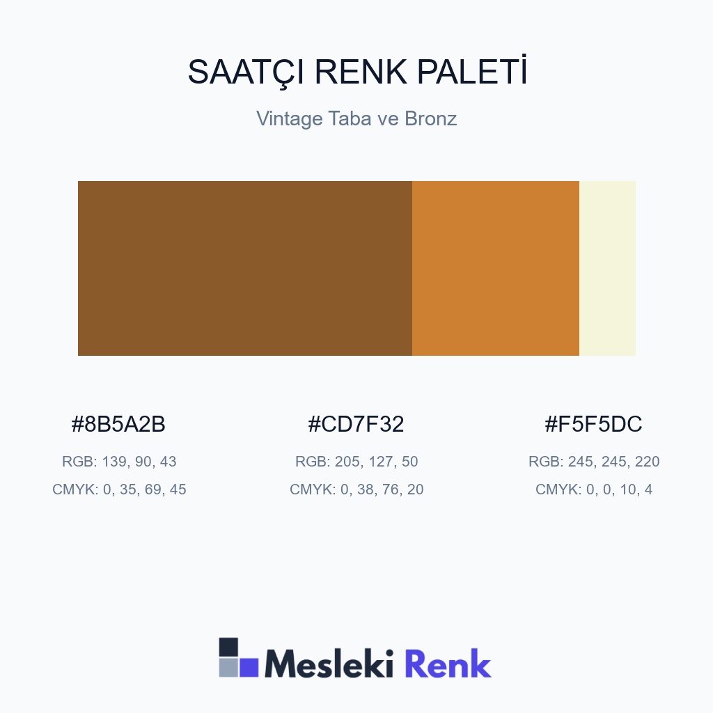 Saatçi Vintage Taba ve Bronz Renk Paleti