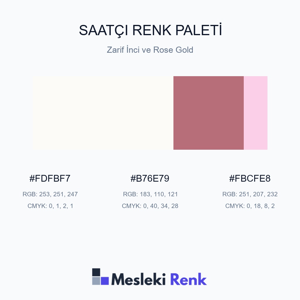 Saatçi Zarif İnci ve Rose Gold Renk Paleti