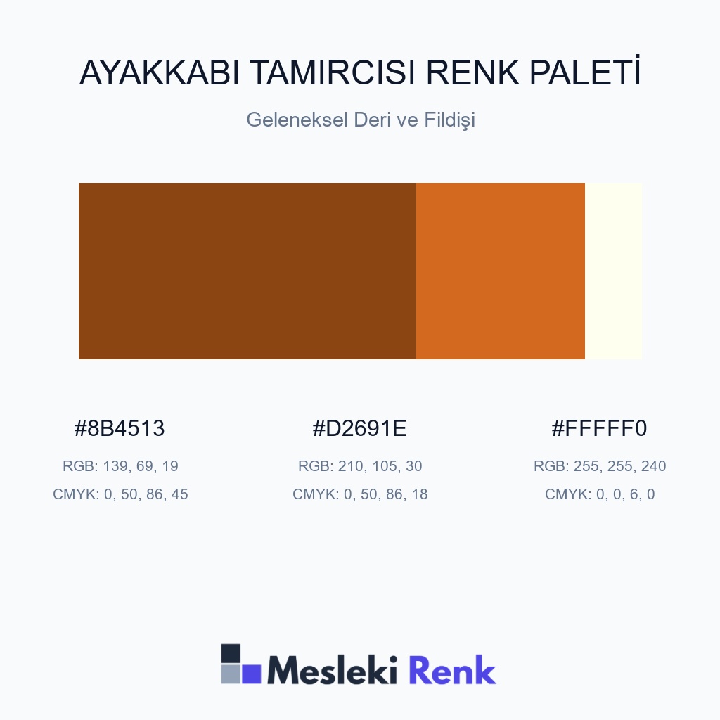 Ayakkabı Tamircisi Geleneksel Deri ve Fildişi Renk Paleti