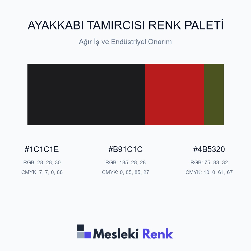Ayakkabı Tamircisi Ağır İş ve Endüstriyel Onarım Renk Paleti