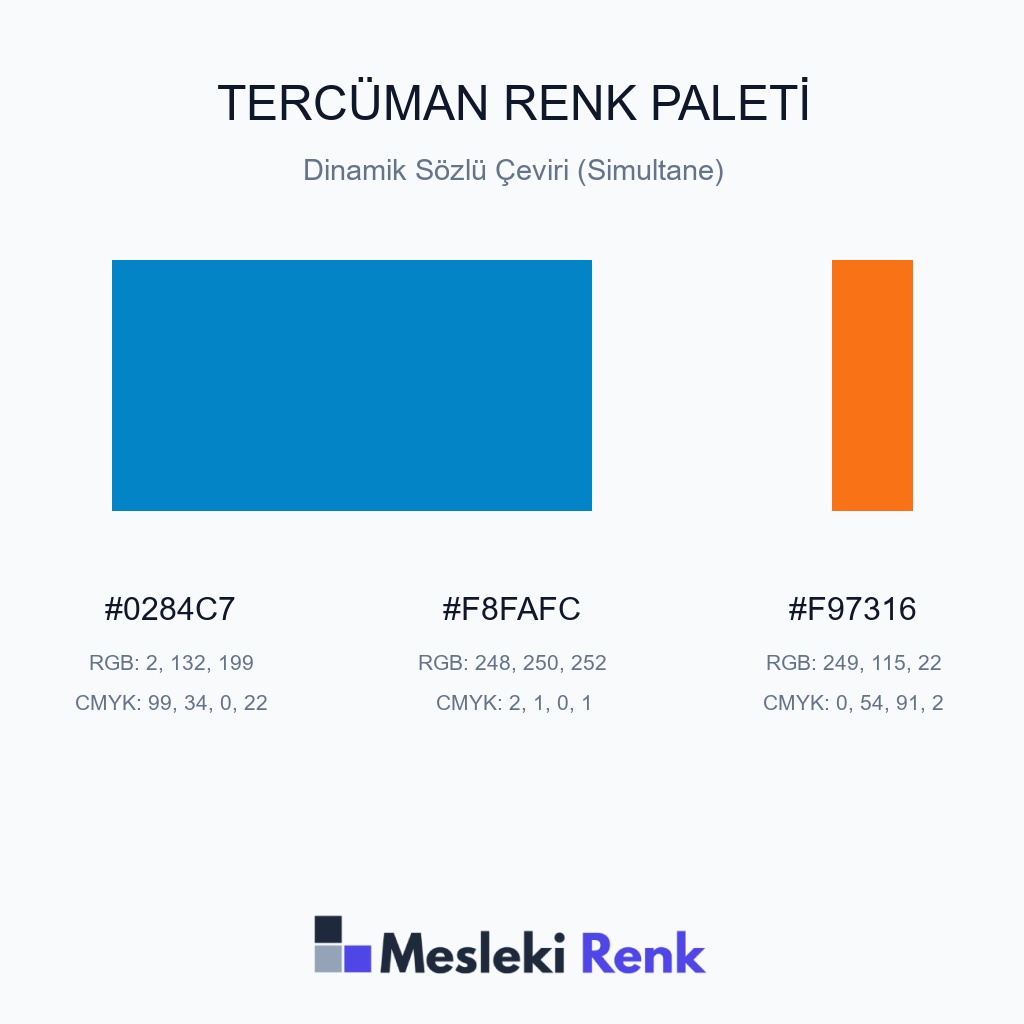 Tercüman Dinamik Sözlü Çeviri (Simultane) Renk Paleti