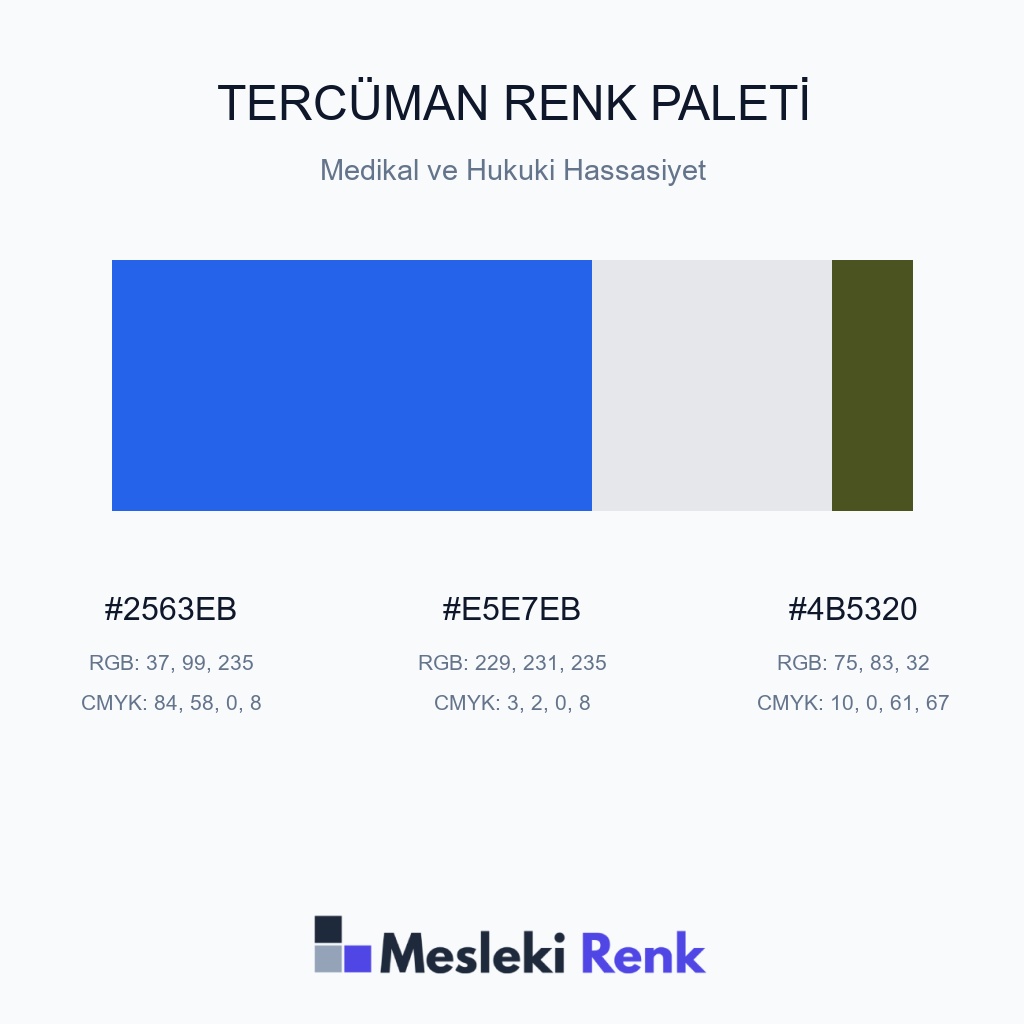 Tercüman Medikal ve Hukuki Hassasiyet Renk Paleti