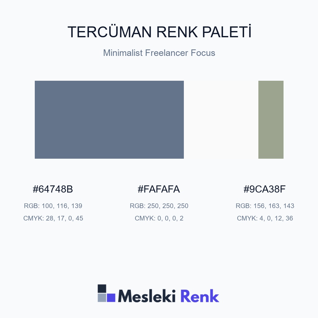Tercüman Minimalist Freelancer Focus Renk Paleti