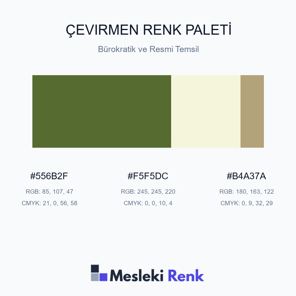 Çevirmen Bürokratik ve Resmi Temsil Renk Paleti