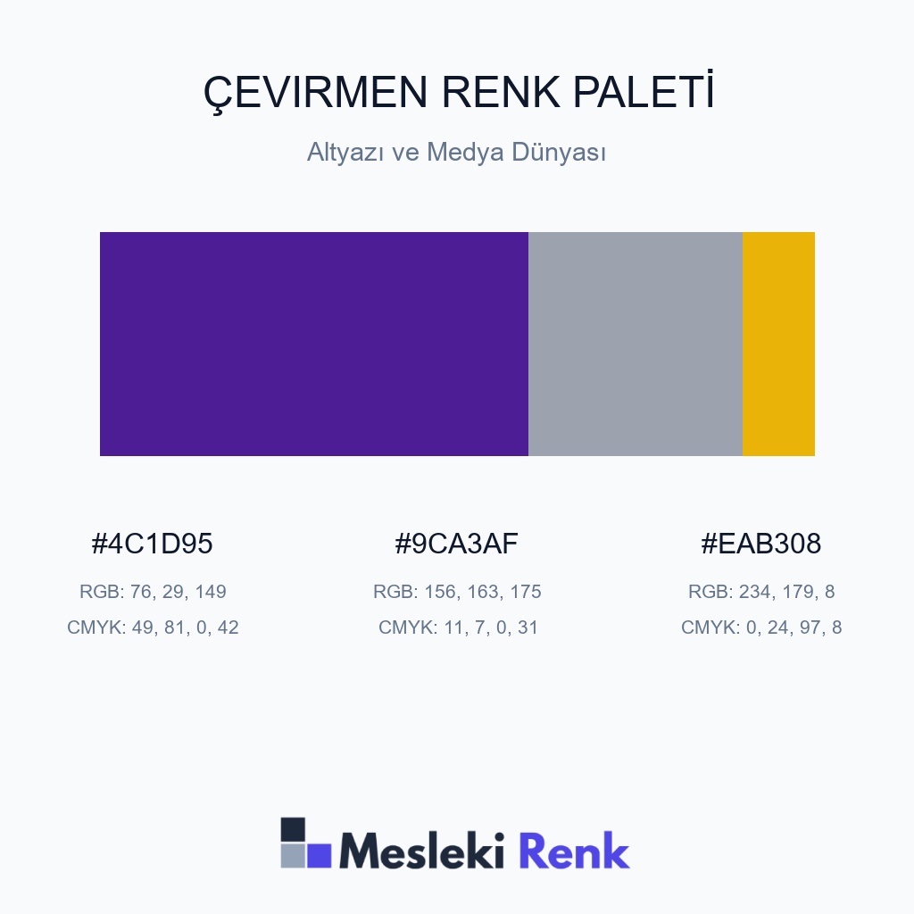 Çevirmen Altyazı ve Medya Dünyası Renk Paleti