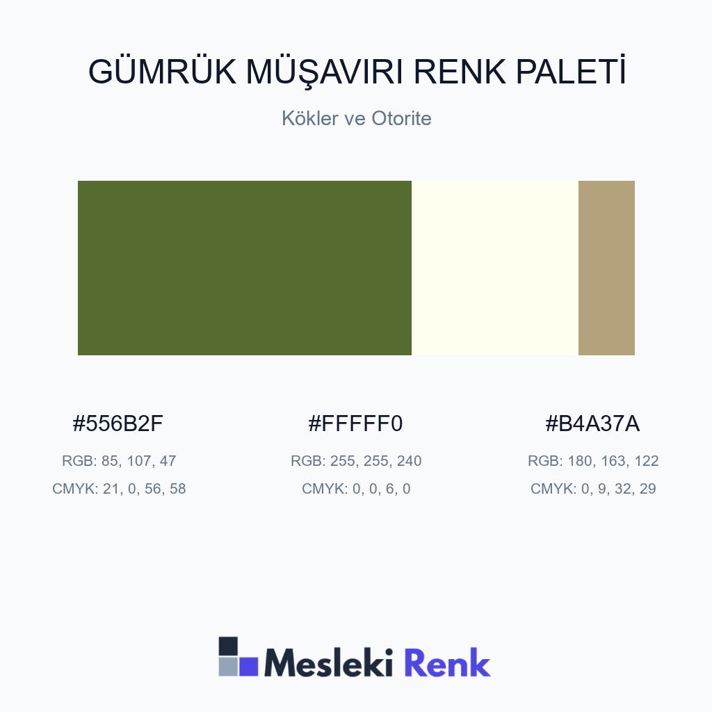 Gümrük Müşaviri Kökler ve Otorite Renk Paleti