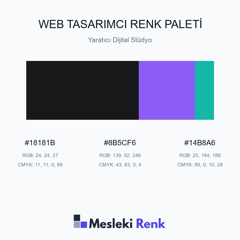 Web Tasarımcı Yaratıcı Dijital Stüdyo Renk Paleti