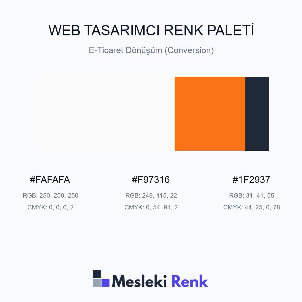 Web Tasarımcı E-Ticaret Dönüşüm (Conversion) Renk Paleti