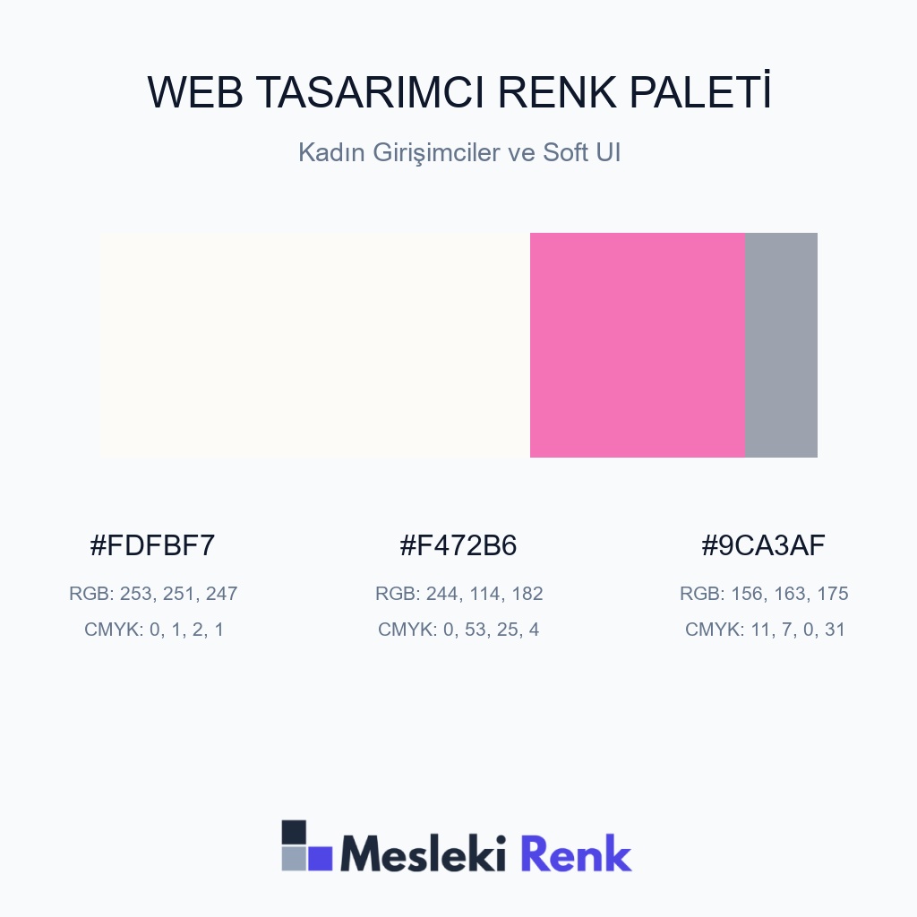 Web Tasarımcı Kadın Girişimciler ve Soft UI Renk Paleti