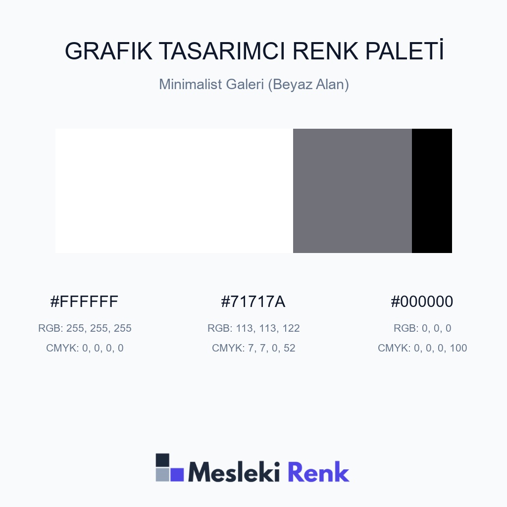 Grafik Tasarımcı Minimalist Galeri (Beyaz Alan) Renk Paleti