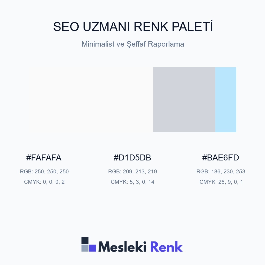 SEO Uzmanı Minimalist ve Şeffaf Raporlama Renk Paleti