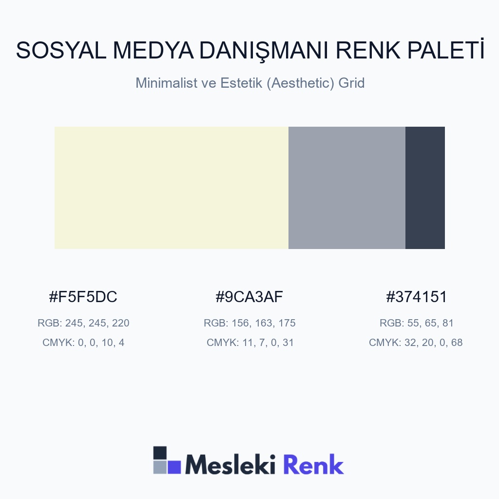 Sosyal Medya Danışmanı Minimalist ve Estetik (Aesthetic) Grid Renk Paleti