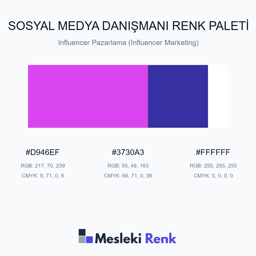 Sosyal Medya Danışmanı Influencer Pazarlama (Influencer Marketing) Renk Paleti