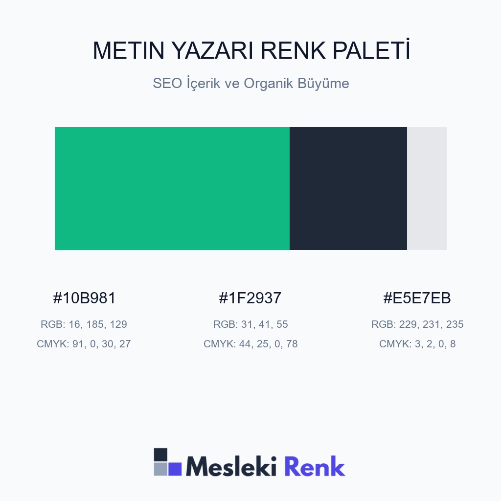 Metin Yazarı SEO İçerik ve Organik Büyüme Renk Paleti