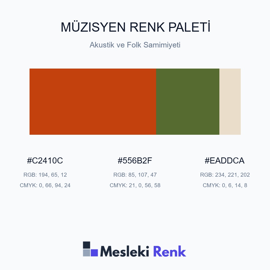 Müzisyen Akustik ve Folk Samimiyeti Renk Paleti